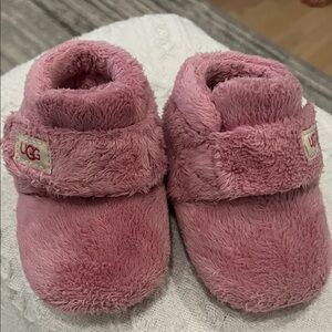 UGG Kids Pink Fuzzy Slippers